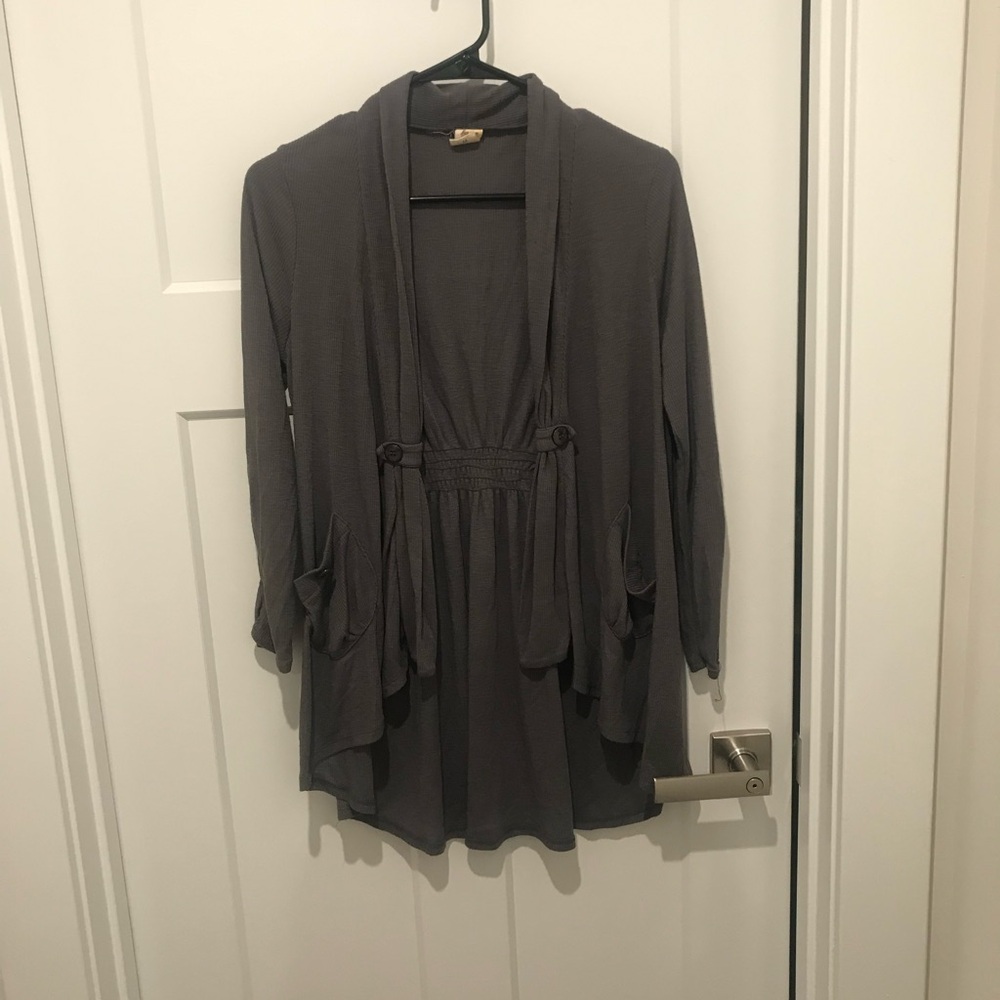 Love By Design Charcoal Ribbed Cardigan